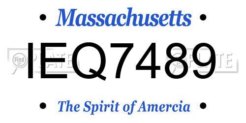 IEQ7489 Massachusetts License Plate