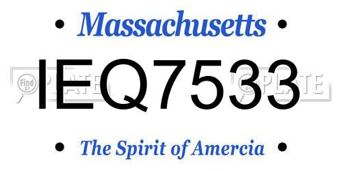 IEQ7533 Massachusetts License Plate