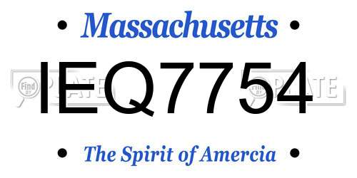 IEQ7754 Massachusetts License Plate