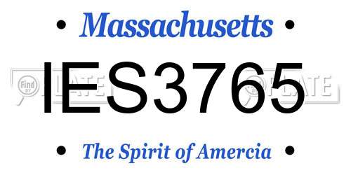 IES3765 Massachusetts License Plate