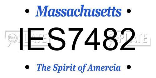 IES7482 Massachusetts License Plate