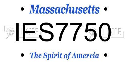 IES7750 Massachusetts License Plate