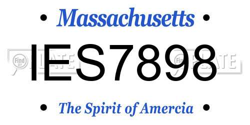 IES7898 Massachusetts License Plate