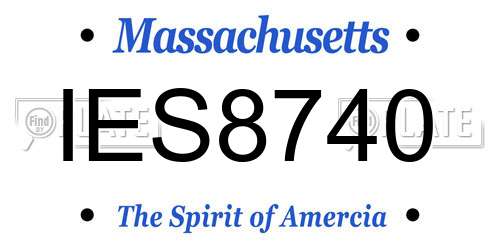 IES8740 Massachusetts License Plate