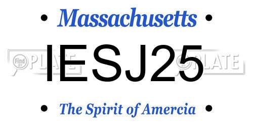 IESJ25 Massachusetts License Plate