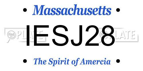 IESJ28 Massachusetts License Plate