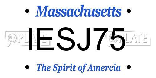 IESJ75 Massachusetts License Plate