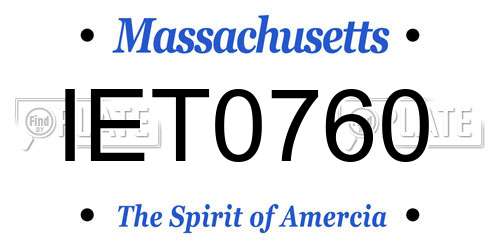 IET0760 Massachusetts License Plate