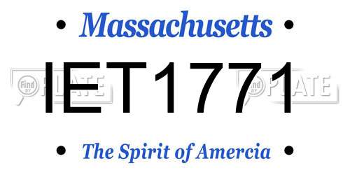 IET1771 Massachusetts License Plate