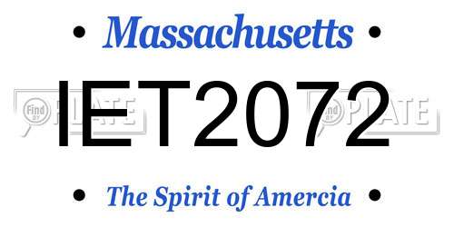 IET2072 Massachusetts License Plate