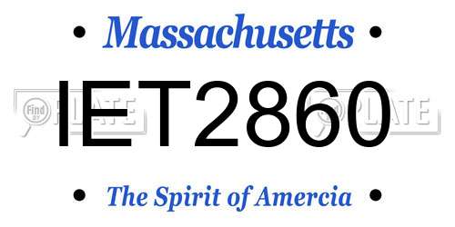 IET2860 Massachusetts License Plate
