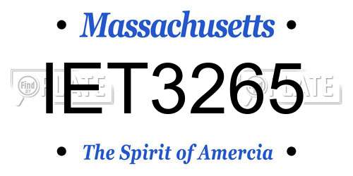 IET3265 Massachusetts License Plate