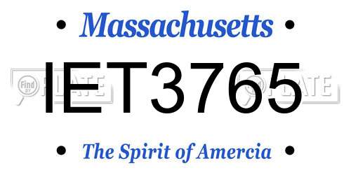 IET3765 Massachusetts License Plate