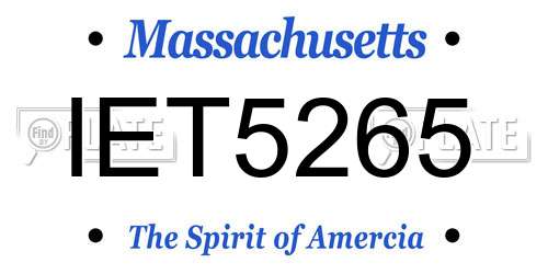 IET5265 Massachusetts License Plate