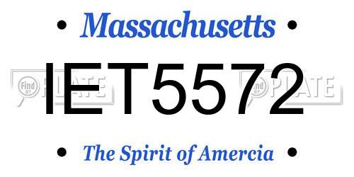 IET5572 Massachusetts License Plate