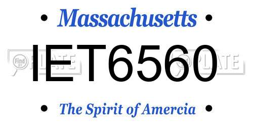 IET6560 Massachusetts License Plate