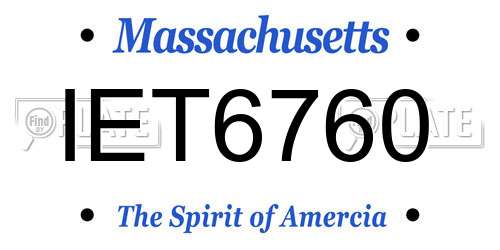 IET6760 Massachusetts License Plate
