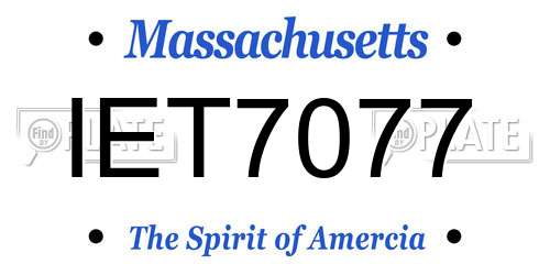 IET7077 Massachusetts License Plate