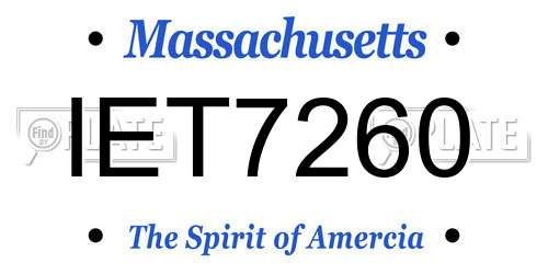 IET7260 Massachusetts License Plate