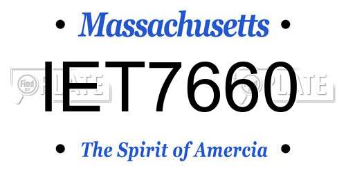 IET7660 Massachusetts License Plate