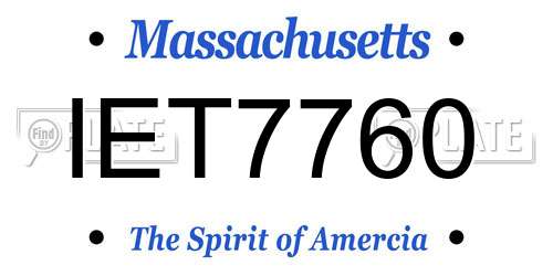 IET7760 Massachusetts License Plate