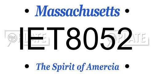 IET8052 Massachusetts License Plate