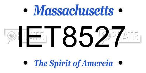 IET8527 Massachusetts License Plate