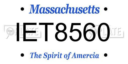 IET8560 Massachusetts License Plate