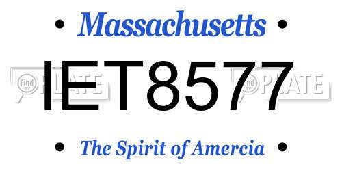 IET8577 Massachusetts License Plate
