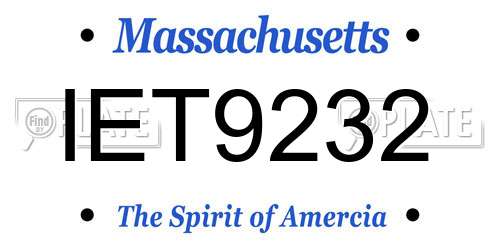 IET9232 Massachusetts License Plate