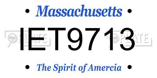 IET9713 Massachusetts License Plate
