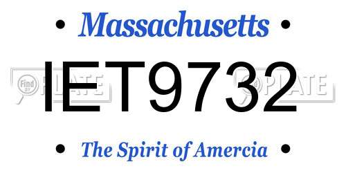 IET9732 Massachusetts License Plate