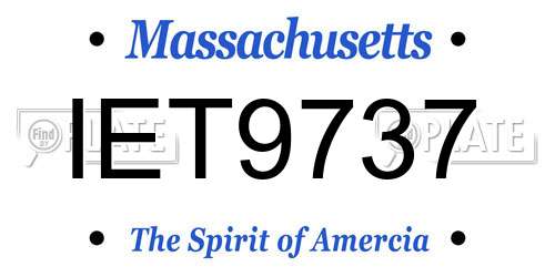 IET9737 Massachusetts License Plate