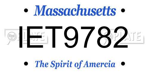 IET9782 Massachusetts License Plate