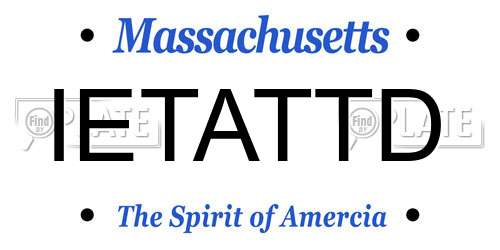 IETATTD Massachusetts License Plate
