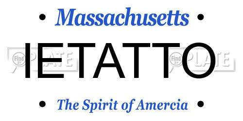 IETATTO Massachusetts License Plate
