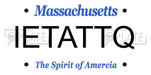 IETATTQ Massachusetts License Plate