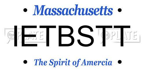 IETBSTT Massachusetts License Plate