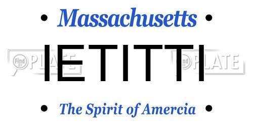 IETITTI Massachusetts License Plate