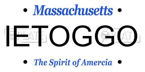 IETOGGO Massachusetts License Plate