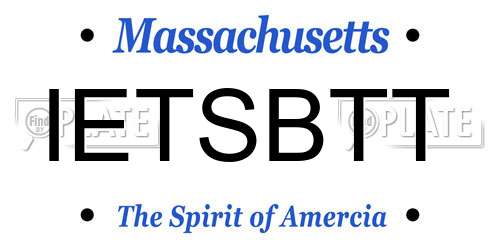IETSBTT Massachusetts License Plate