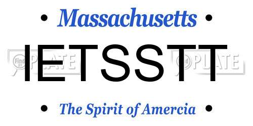 IETSSTT Massachusetts License Plate