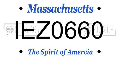 IEZ0660 Massachusetts License Plate