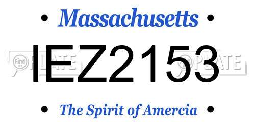 IEZ2153 Massachusetts License Plate