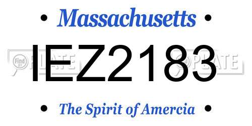 IEZ2183 Massachusetts License Plate
