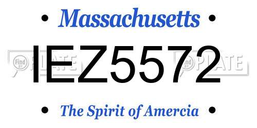 IEZ5572 Massachusetts License Plate