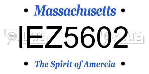 IEZ5602 Massachusetts License Plate