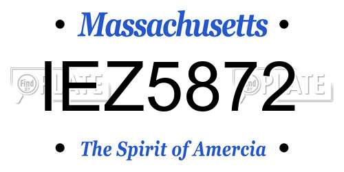 IEZ5872 Massachusetts License Plate