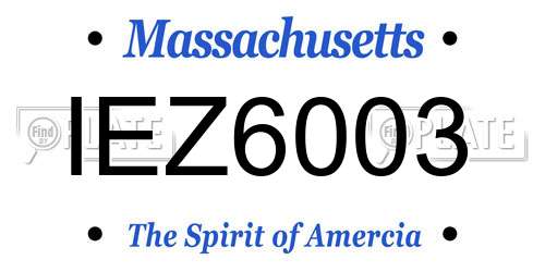 IEZ6003 Massachusetts License Plate