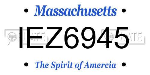 IEZ6945 Massachusetts License Plate
